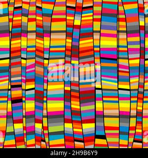 Colorful geometric striped ethnic style background Stock Vector