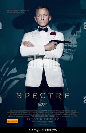 RELEASE DATE: November 5, 2015. TITLE: James Bond - Spectre.S TUDIO: Columbia Pictures. DIRECTOR: Sam Mendes. PLOT: A cryptic message from Bond's past sends him on a trail to uncover a sinister organization. While M battles political forces to keep the secret service alive, Bond peels back the layers of deceit to reveal the terrible truth behind Spectre. PICTURED: Daniel Craig, Lea Seydoux Poster Art. (Credit Image: © Columbia Pictures/Entertainment Pictures) Stock Photo