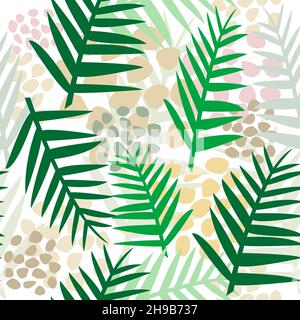 Abstract seamless tropical fern leaf background Stock Vector
