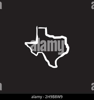 line brush map texas logo symbol icon vector graphic design illustration idea creative Stock Vector