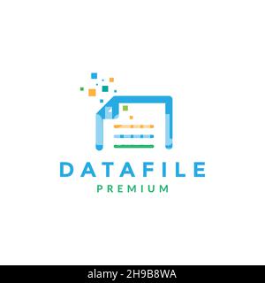 abstract paper doc data tech logo symbol icon vector graphic design illustration idea creative Stock Vector