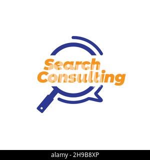 magnifying glass with bubble chat talk logo symbol icon vector graphic design illustration idea creative Stock Vector