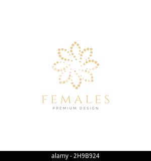 flower rounded dot mosaic logo symbol icon vector graphic design illustration idea creative Stock Vector