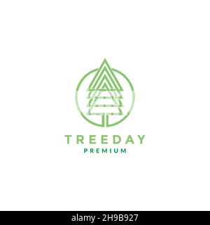 triangle tree pine logo symbol icon vector graphic design illustration idea creative Stock Vector