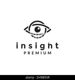 lines circle eye modern insight logo symbol icon vector graphic design illustration idea creative Stock Vector