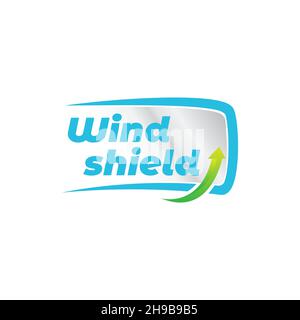 abstract wind shield car glass logo symbol icon vector graphic design illustration idea creative Stock Vector