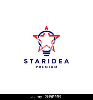 star with lamp bulb logo symbol icon vector graphic design illustration idea creative Stock Vector