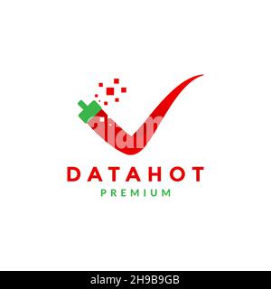 chili with data tech logo symbol icon vector graphic design illustration idea creative Stock Vector