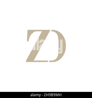 letter zd luxury logo symbol icon vector graphic design illustration idea creative Stock Vector