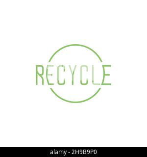 letter recycle with circle round line  logo symbol icon vector graphic design illustration idea creative Stock Vector