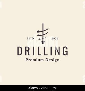 driller simple logo symbol icon vector graphic design illustration idea creative Stock Vector
