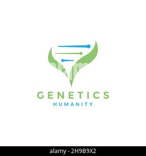 healthcare leaf with dna modern logo design vector icon illustration design Stock Vector