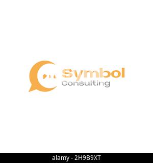 bubble chat with code consulting logo vector icon design illustration graphic Stock Vector