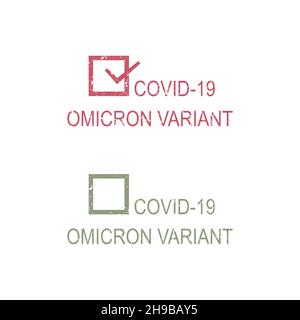 Set of rectangular coronavirus stamps isolated on white background, vector illustration. Stock Vector