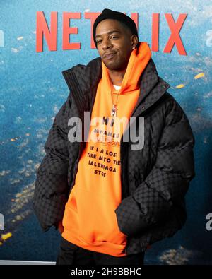 New York, USA. 05th Dec, 2021. Kid Cudi attends the world premiere of the Netflix star-studded comedy “Don't Look Up” at Jazz at Lincoln Center in New York, New York, on Dec. 5, 2021. (Photo by Gabriele Holtermann/Sipa USA) Credit: Sipa USA/Alamy Live News Stock Photo
