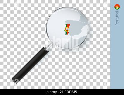 Zoom on Portugal Map and Flag. World Map. 10236063 Vector Art at