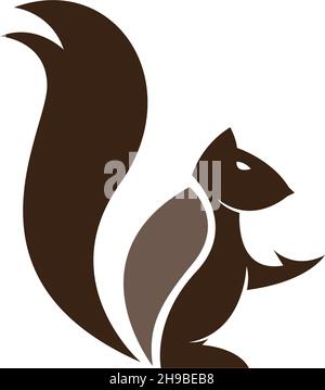 Squirrel logo vector icon design illustration template Stock Vector