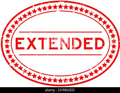 Grunge red extended word oval rubber seal stamp on white background Stock Vector