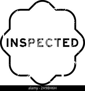 Grunge black inspected word rubber seal stamp on white background Stock Vector