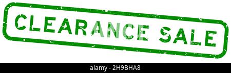 Grunge green clearance sale word square rubber seal stamp on white background Stock Vector