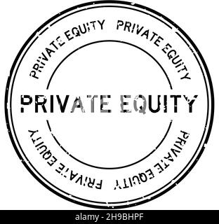 Grunge black private equity word round rubber seal stamp on white background Stock Vector