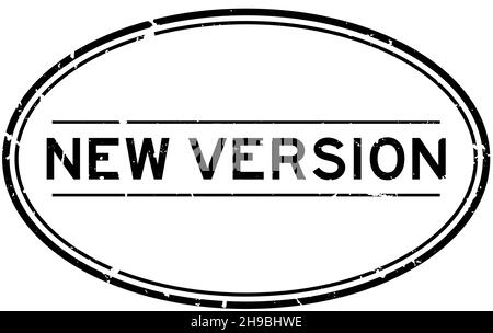 Grunge black new version word oval rubber seal stamp on white background Stock Vector