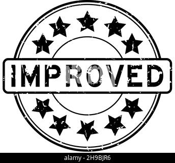 Grunge black improved word rubber seal stamp on white background Stock ...