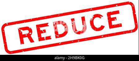 Grunge red reduce word square rubber seal stamp on white background Stock Vector