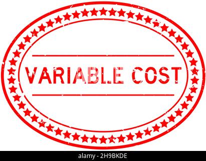 Grunge red variable cost word oval rubber seal stamp on white background Stock Vector