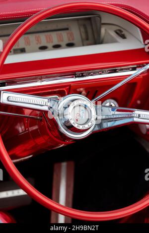 1961 Buick Le Sabre Steering Wheel. Classic American sixties car Stock Photo