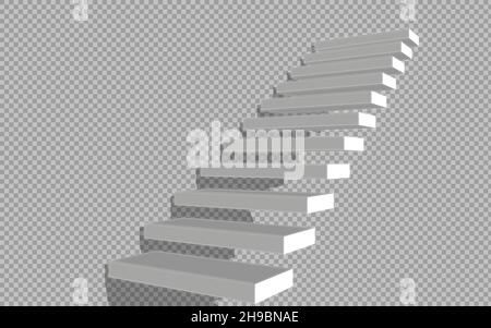 Stairs isolated on transparent background. Steps perspective. EPS 10 Stock Vector