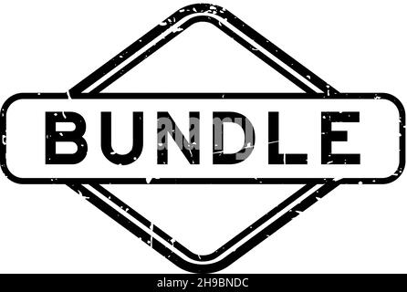 Grunge black bundle package word hexagon rubber seal stamp on white ...