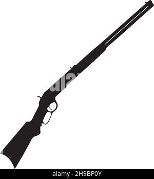 Rifle silhouette double tube silhouette vector isolated Stock Vector