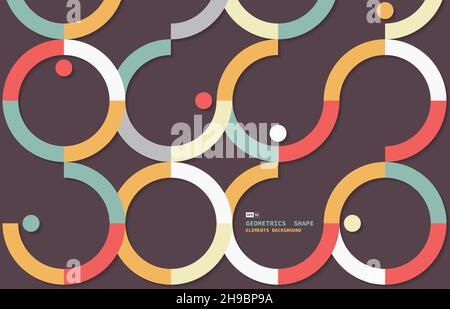 Abstract geometric pattern design of circles template artwork. Overlapping for cover style background. Stock Vector
