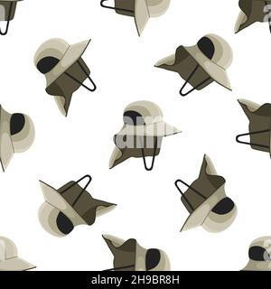 Illustration on theme colored pattern fishing hats, beautiful caps in white background. Caps pattern consisting of collection fishing hats for wearing Stock Vector