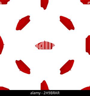 Illustration on theme colored pattern hats beret, beautiful caps in white background. Caps pattern consisting of collection hats beret for wearing. Pa Stock Vector