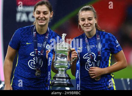 London, England, 5th December 2021. Aniek Nouwen of Chelsea and Jorja Fox of Chelsea during the The Women's FA Cup match at Wembley Stadium, London. Picture credit should read: David Klein / Sportimage Credit: Sportimage/Alamy Live News Stock Photo
