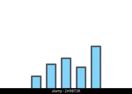 Histogram column data analysis chart on white color background Stock Photo