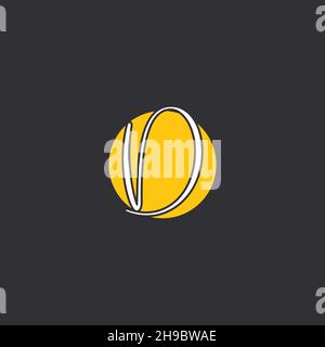 D Initial handwriting logo Logo With Circle Stock Vector