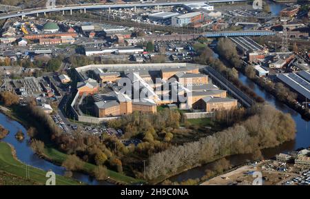 aerial view of Doncatraz - HMP & YOI Doncaster Prison, Yorkshire, UK ...