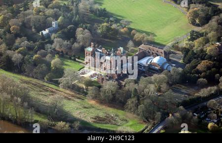 aerial view of Kelham Country House Hotel near Newark, Nottinghamshire Stock Photo