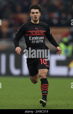 San Siro stadium, Milan, Italy, December 04, 2021, Brahim Diaz (AC Milan) in action  during  AC Milan vs US Salernitana - italian soccer Serie A match Stock Photo