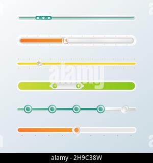 Gradient sliders set Vector illustration. Stock Vector