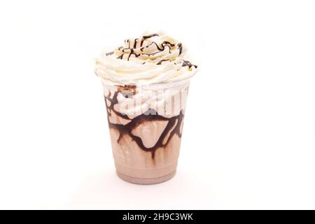 Iced coffee cup with straw stock photo. Image of frappe - 119146832