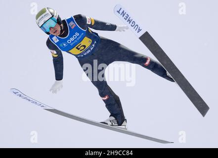 Lillehammer, Norway. 04th Dec, 2021. Lillehammer 20211204.Stefan Rettenegger (AUT) during the skijumping part of the Nordic ski combined team competition during the world cup in Lillehammer. Photo: Geir Olsen/NTB Credit: NTB Scanpix/Alamy Live News Stock Photo