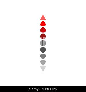Opposite up and down arrows logo. Financial growth and decline icon. Business development and reduction symbol. Vector illustration. Stock Vector