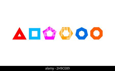 Transformation symbol. Geometric abstract shapes. Simple business logo. Transform icon. Vector minimal pictogram with circle, triangle, square Stock Vector
