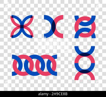 Set of geometric abstract shapes. Graphic design elements for logos, icons, signs and symbols Stock Vector