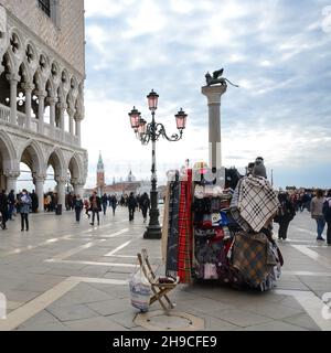 typical souvenir stand in san marco square Stock Photo