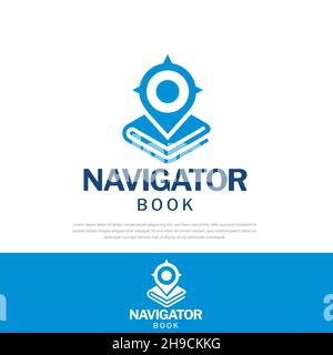 Logo Navigation Book pointer illustration.design templates,symbols,icons Stock Vector